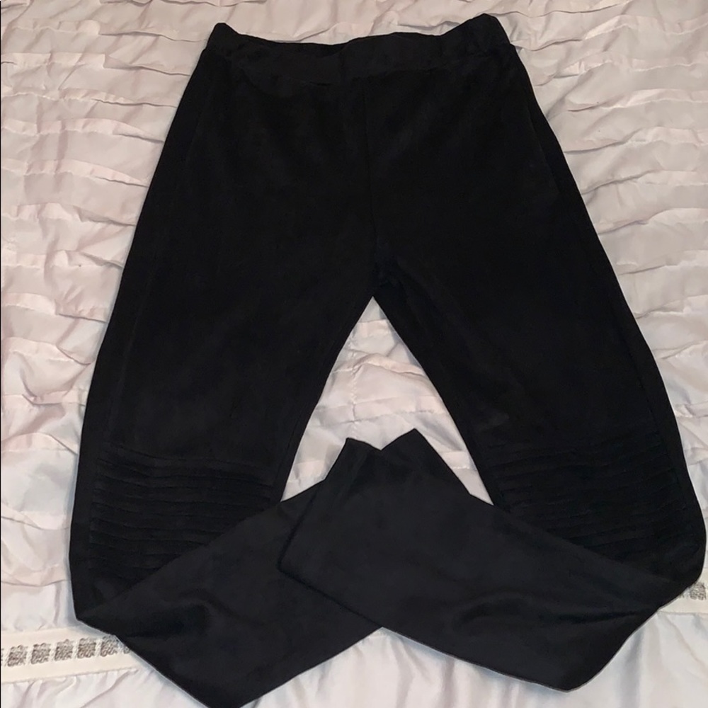 Faux suede Moto leggings